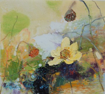 フラワーズ Painting - 蓮のプールの現代の花